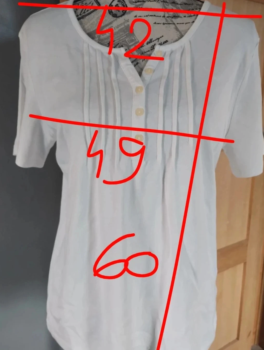 Camiseta blanca con botones, Damart T40/42 – photo 4